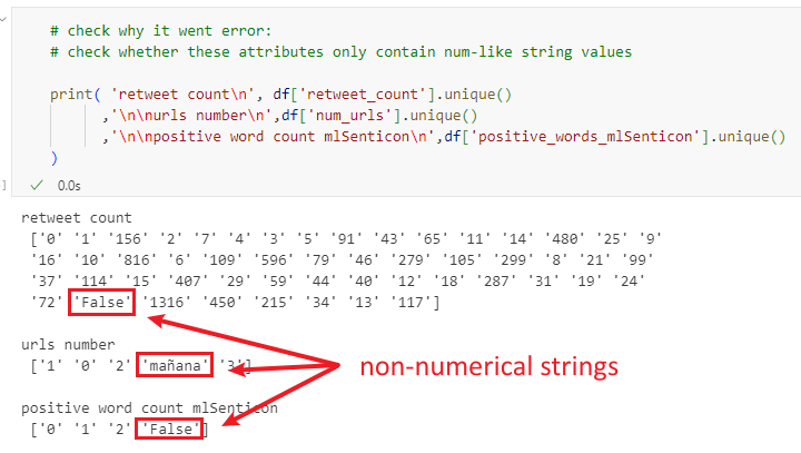 Check non-numerical strings